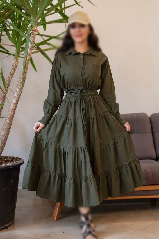 خرید ست دو تکه شومیز کراپ و دامن بلند مجلسی زنانه رنگ | two piece set