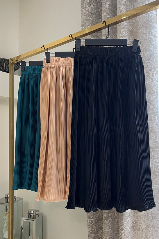 دامن ساتن پلیسه میدی زنانه در رنگبندی متنوع | plated skirt