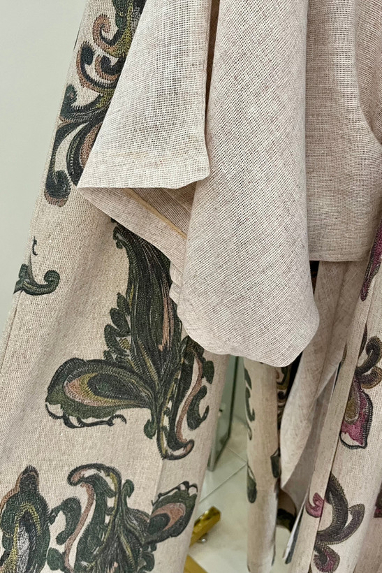 خرید ست زنانه شومیز گرهای و شلوار لینن طرح دار | trendy set